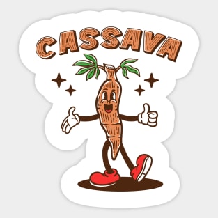 cassava vintage cartoon Sticker